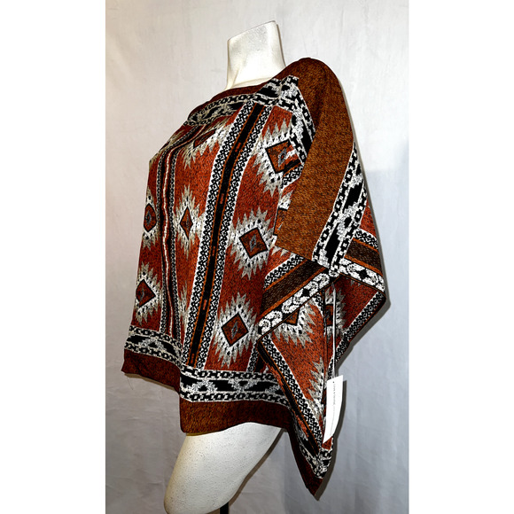 New LIVE 4 TRUTH Top Women's Size XL Brown Black Aztec Print Boho Tunic Blouse - Picture 4 of 6